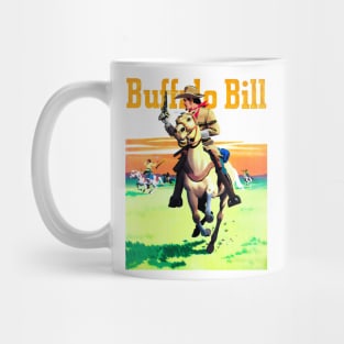 Buffalo Bill Running on Horseback through The  Desert Western Robbery Cowboy Retro Comic Mug